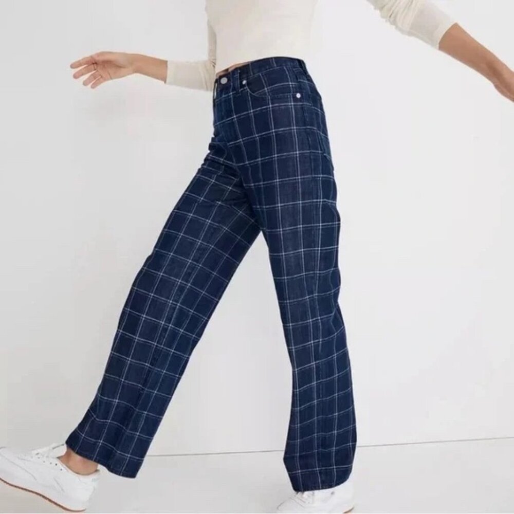 Madewell Perfect Vintage Wide Leg Jeans in Windowpane sz 27